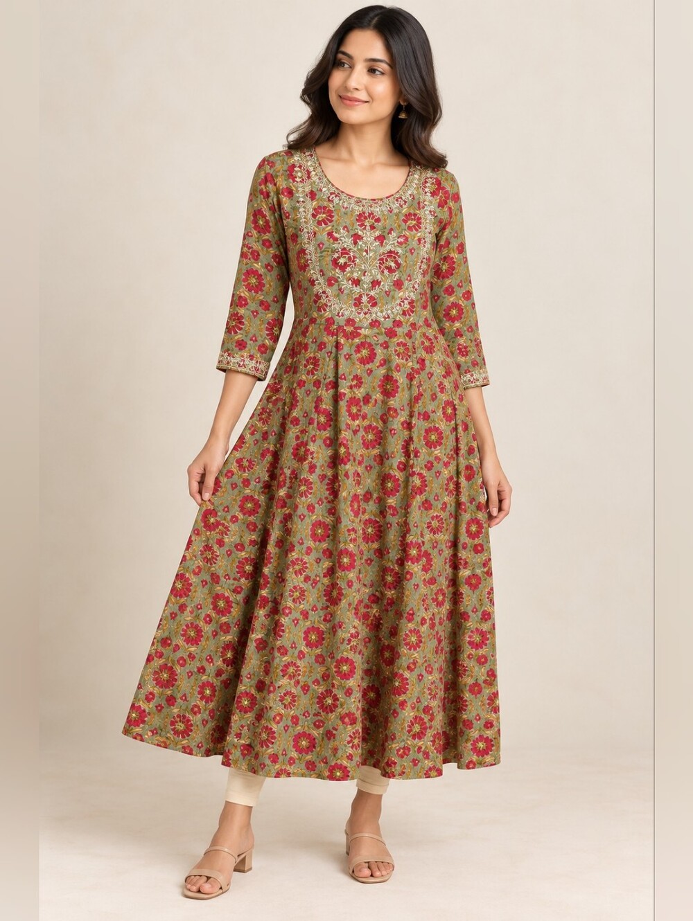 Shae Floral Kurta Dress (Anarkali) with Embroidery- New with Tags
